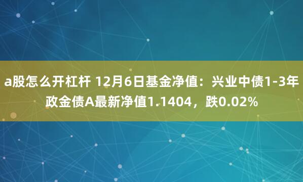 a股怎么开杠杆 12月6日基金净值：兴业中债1-3年政金债A最新净值1.1404，跌0.02%